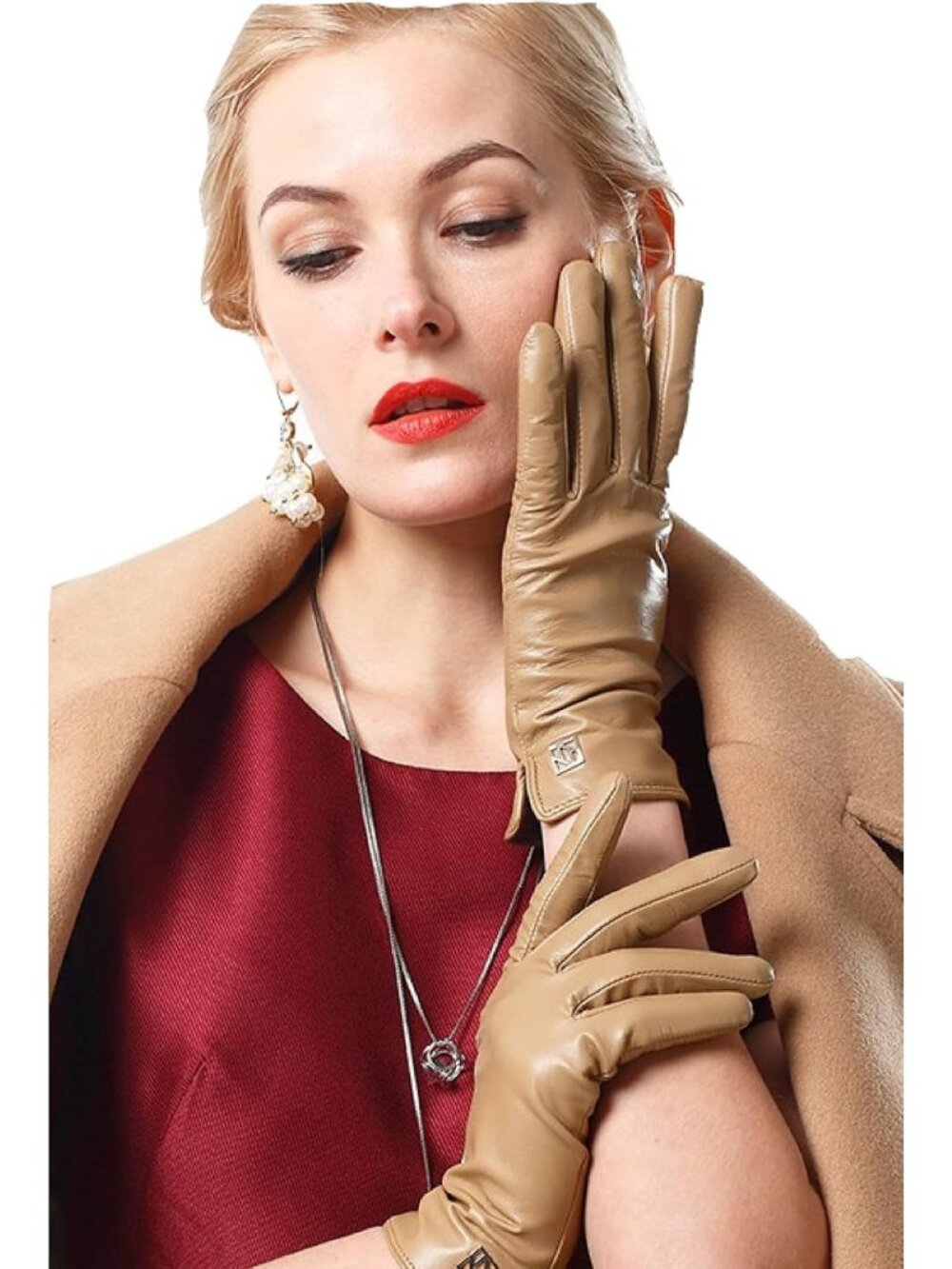 Luxurious Italian Leather Winter Gloves for Women - Touchscreen